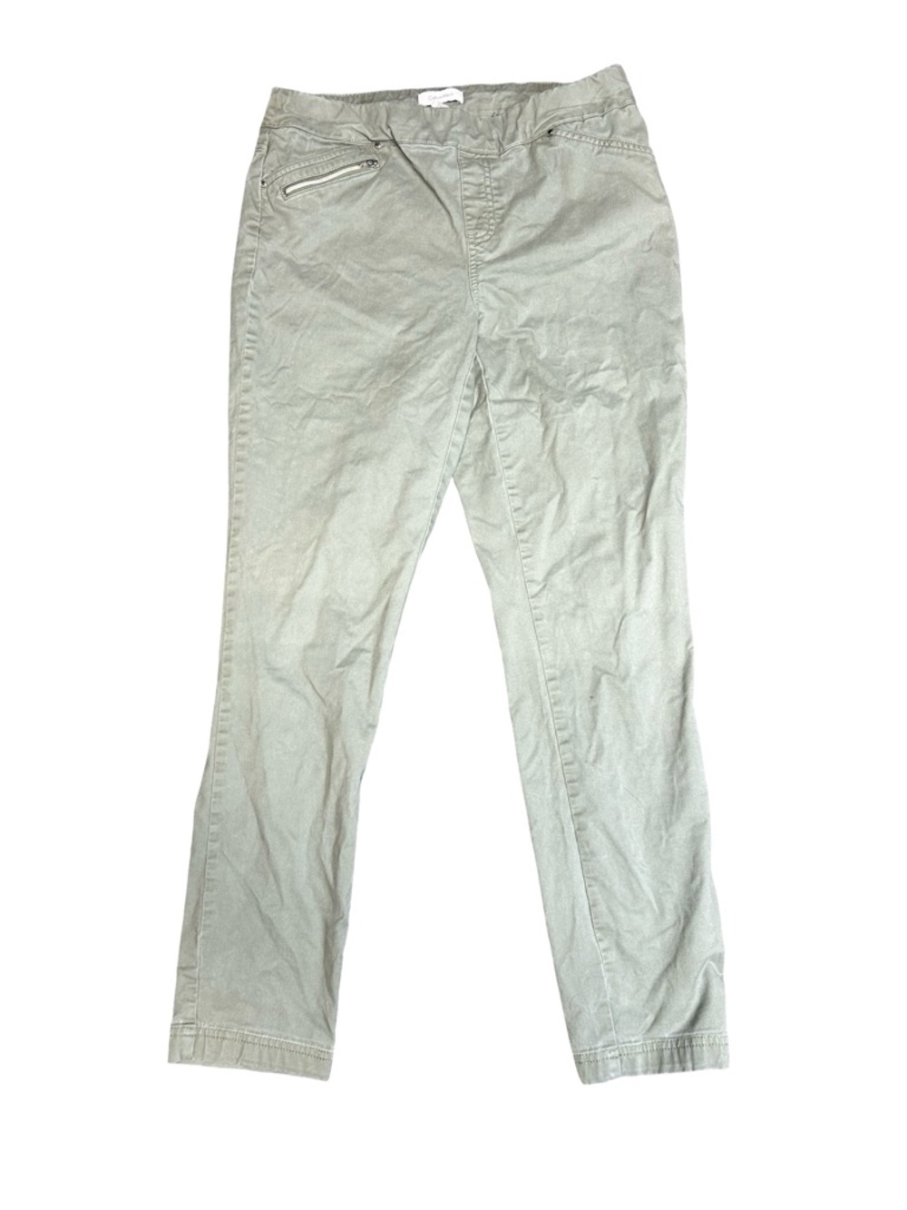 Calvin Klein Straight Leg Pants in Light Sage Green